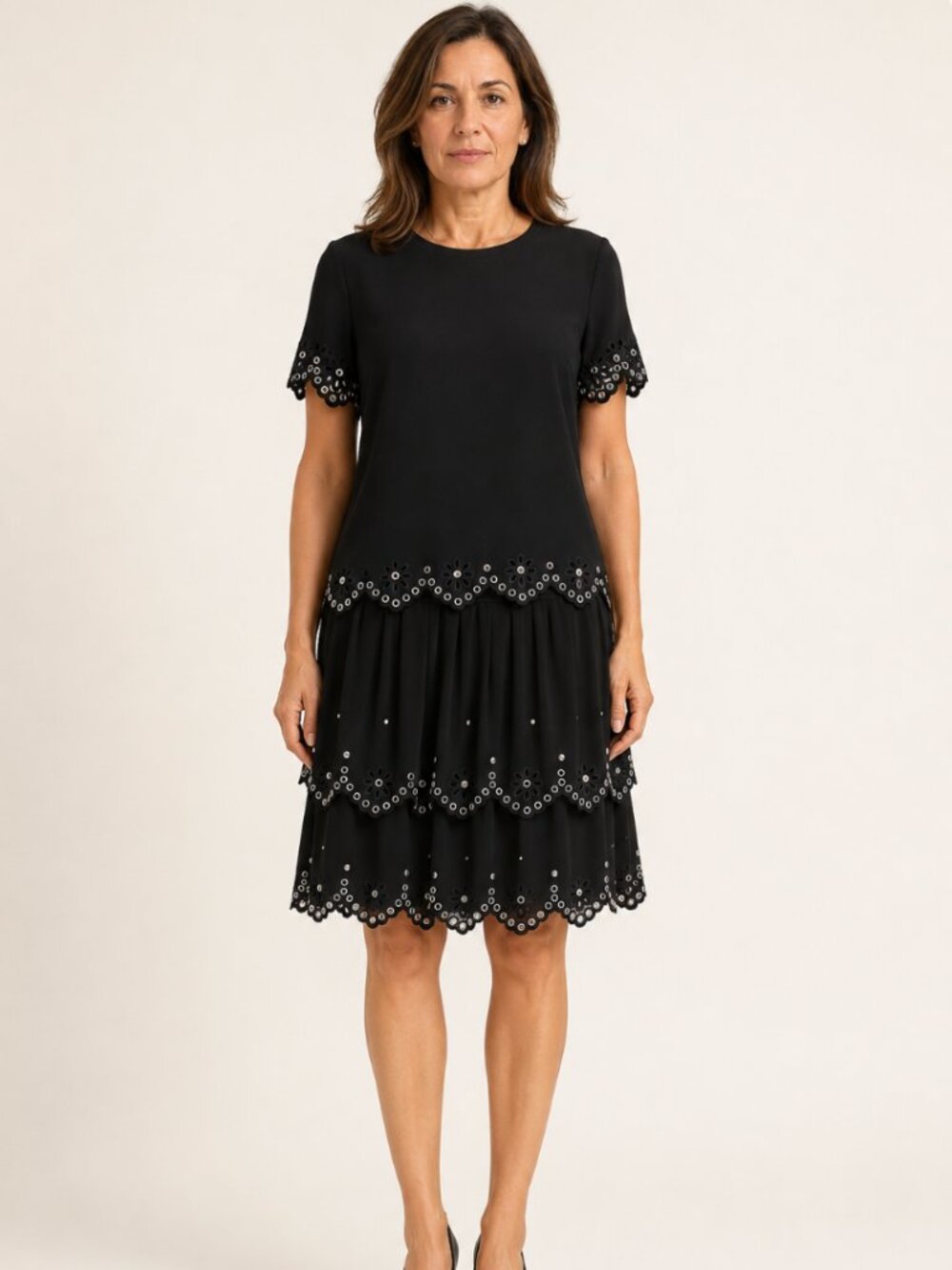 Michael Kors Studded Eyelet Georgette Two-Piece Set